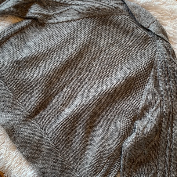 Chico's Gray Wool Blend Open Cardigan Soft Cable Knit Sweater - Picture 14 of 16